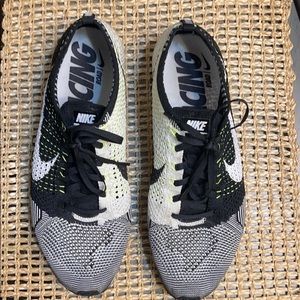 Nike Flyknit Racer Black White Volt